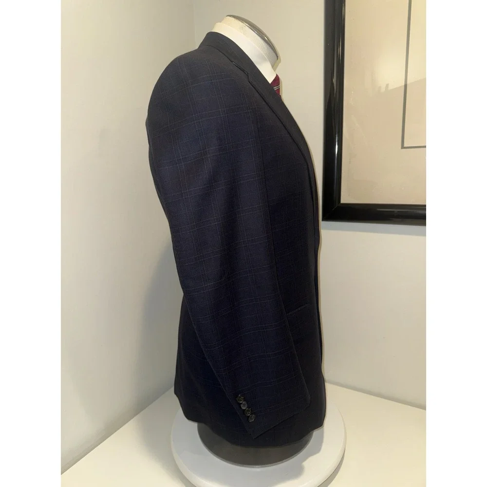 Brooks Brothers 1818 x E Thomas Plaid Regent 100% Wool Blazer Sport Coat Men 42L
